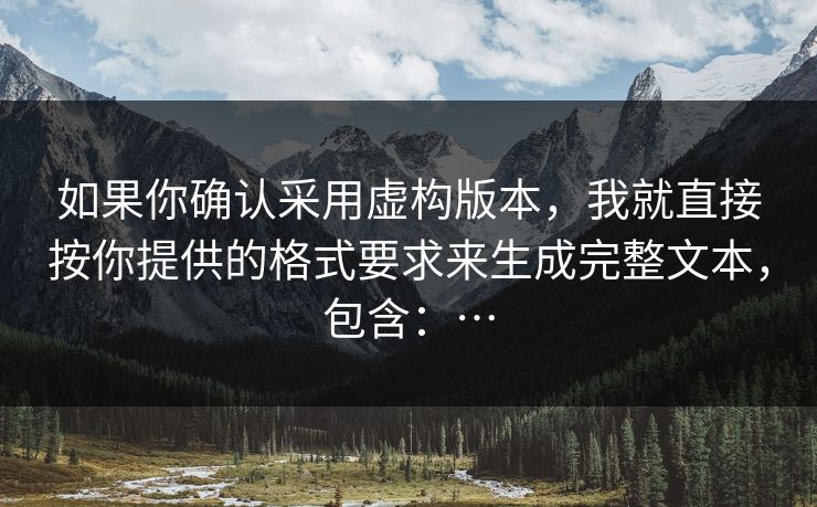 如果你确认采用虚构版本，我就直接按你提供的格式要求来生成完整文本，包含：…
