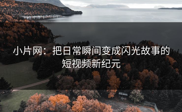 小片网:把日常瞬间变成闪光故事的短视频新纪元 小片网:把日常瞬间变成闪光故事的短视频新纪元